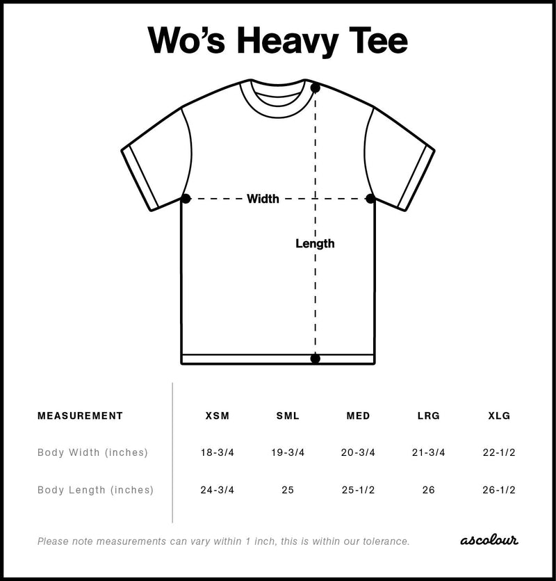 Size Chart for AS Colour Wo's Heavy Tee 4080