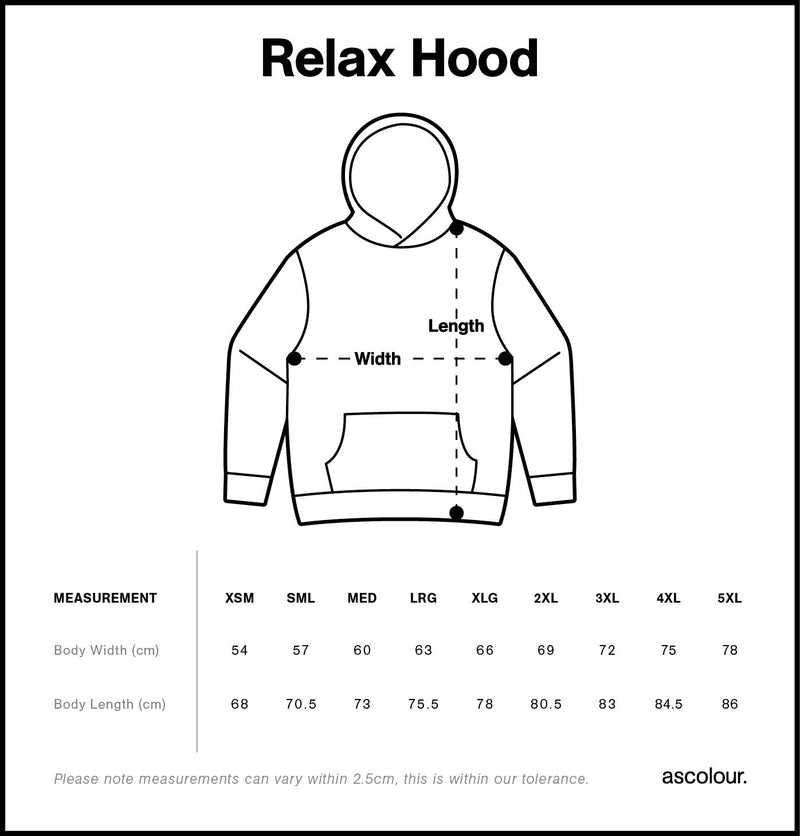 Size Chart for AS Colour Relax Hood 5161