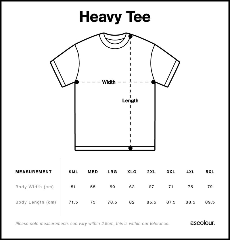Size Chart for AS Colour Heavy Tee 5080