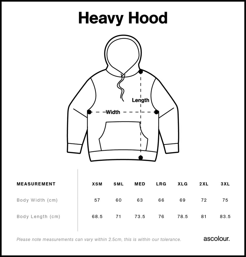Size Chart for AS Colour Heavy Hood 5146