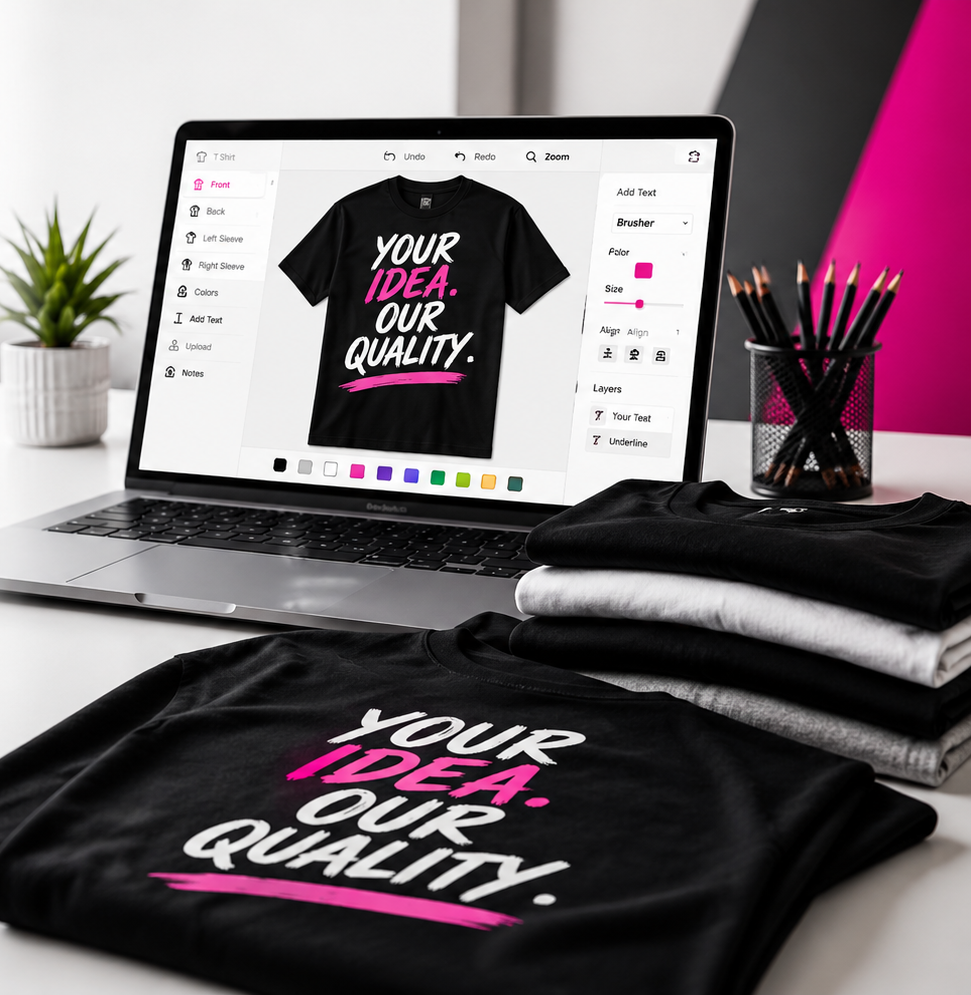 Custom T shirt prepared for production