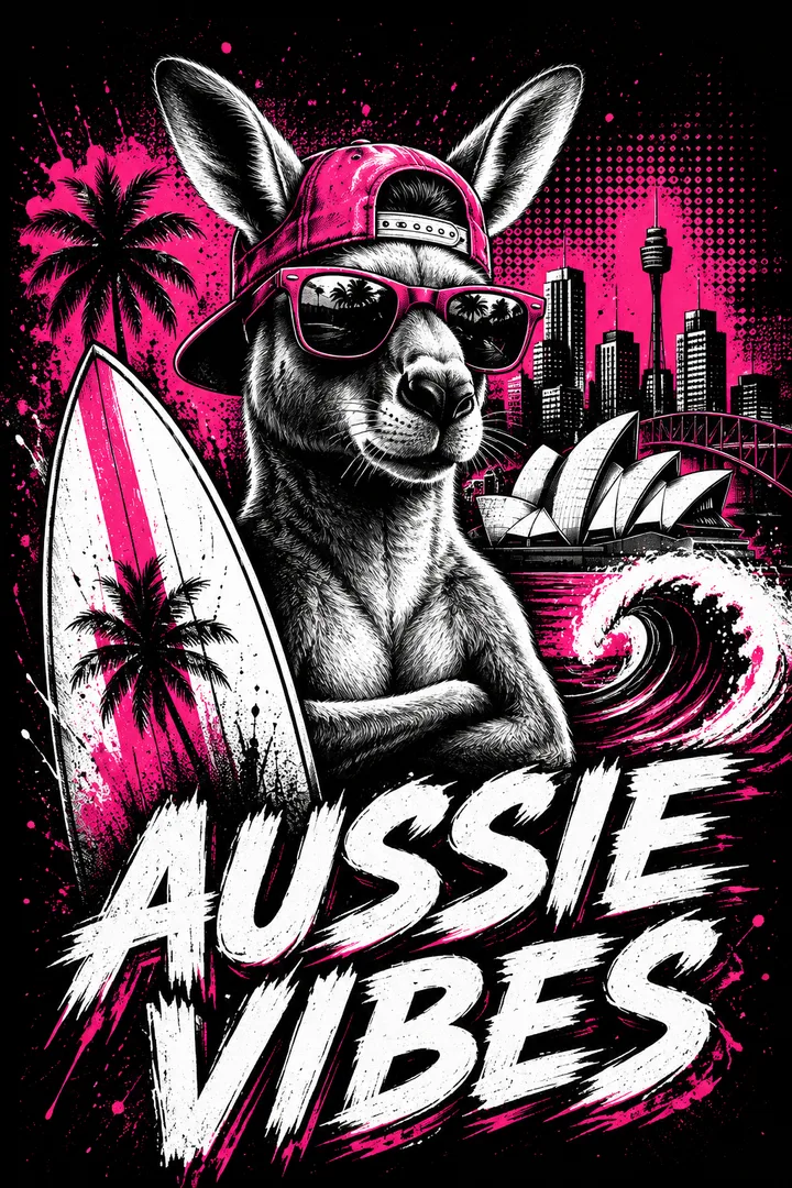 Aussie Vibes graphic T-shirt collection