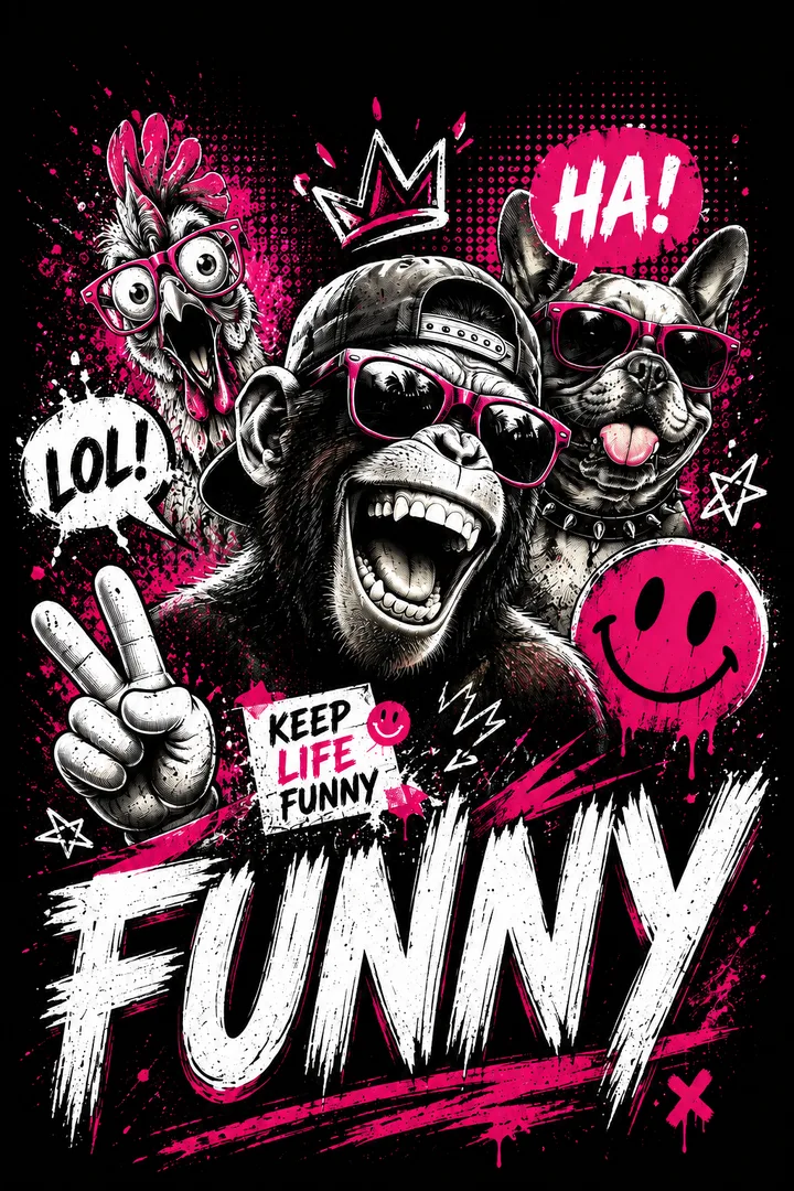 Funny graphic T-shirt collection