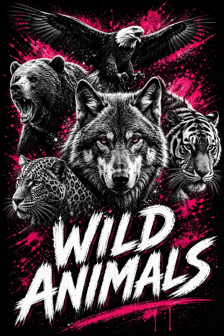 Wild Animals graphic T-shirt collection